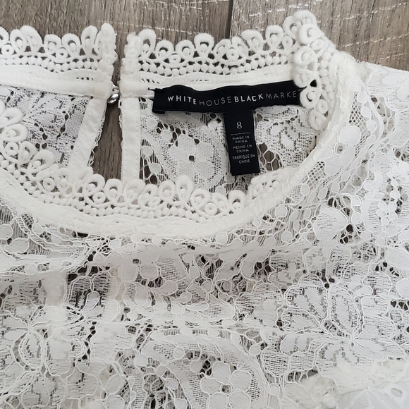 White House Black Market White Lace Blouse - Picture 9 of 13